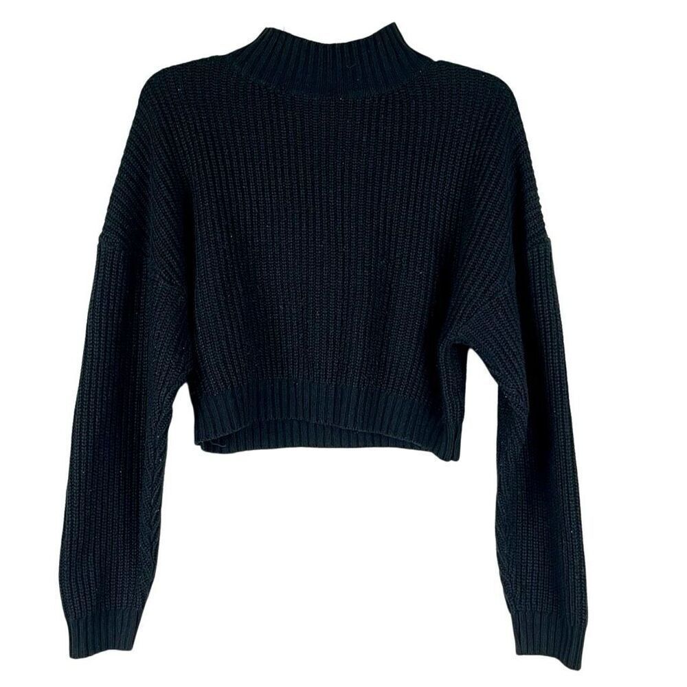 ZAFUL Women's Cropped Turtleneck Sweater Lantern Sleeve Ribbed Knit Pullover Sma